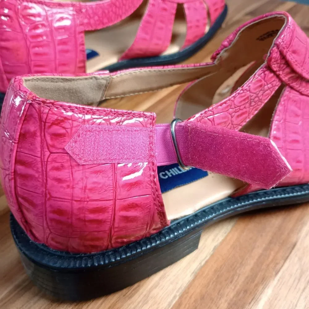Roberto Chillini Faux Gator‎ Dress Shoes Pimp Shoes Unique Sandals Pink Sz 10.5